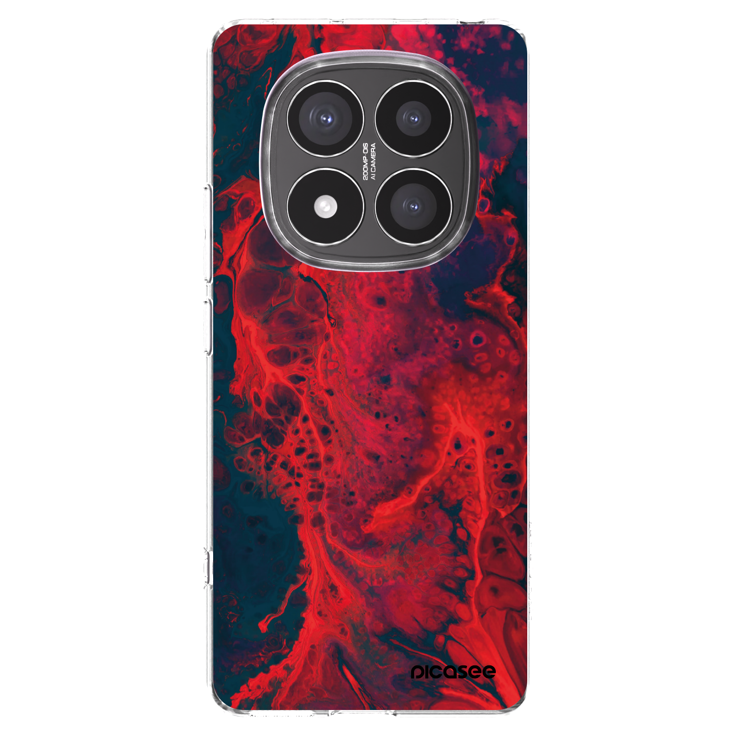 Picasee silikonski prozorni ovitek za Xiaomi Redmi Note 14 Pro+ 5G - Organic red