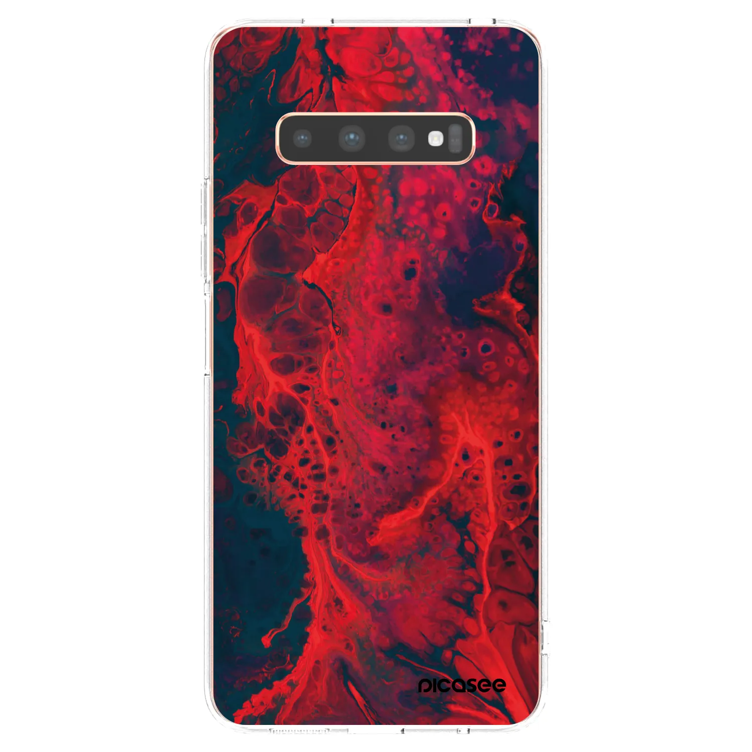 Picasee silikonski prozorni ovitek za Samsung Galaxy S10 Plus G975 - Organic red