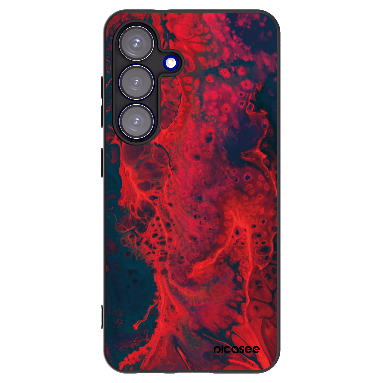 Picasee silikonski črni ovitek za Samsung Galaxy S25 5G - Organic red