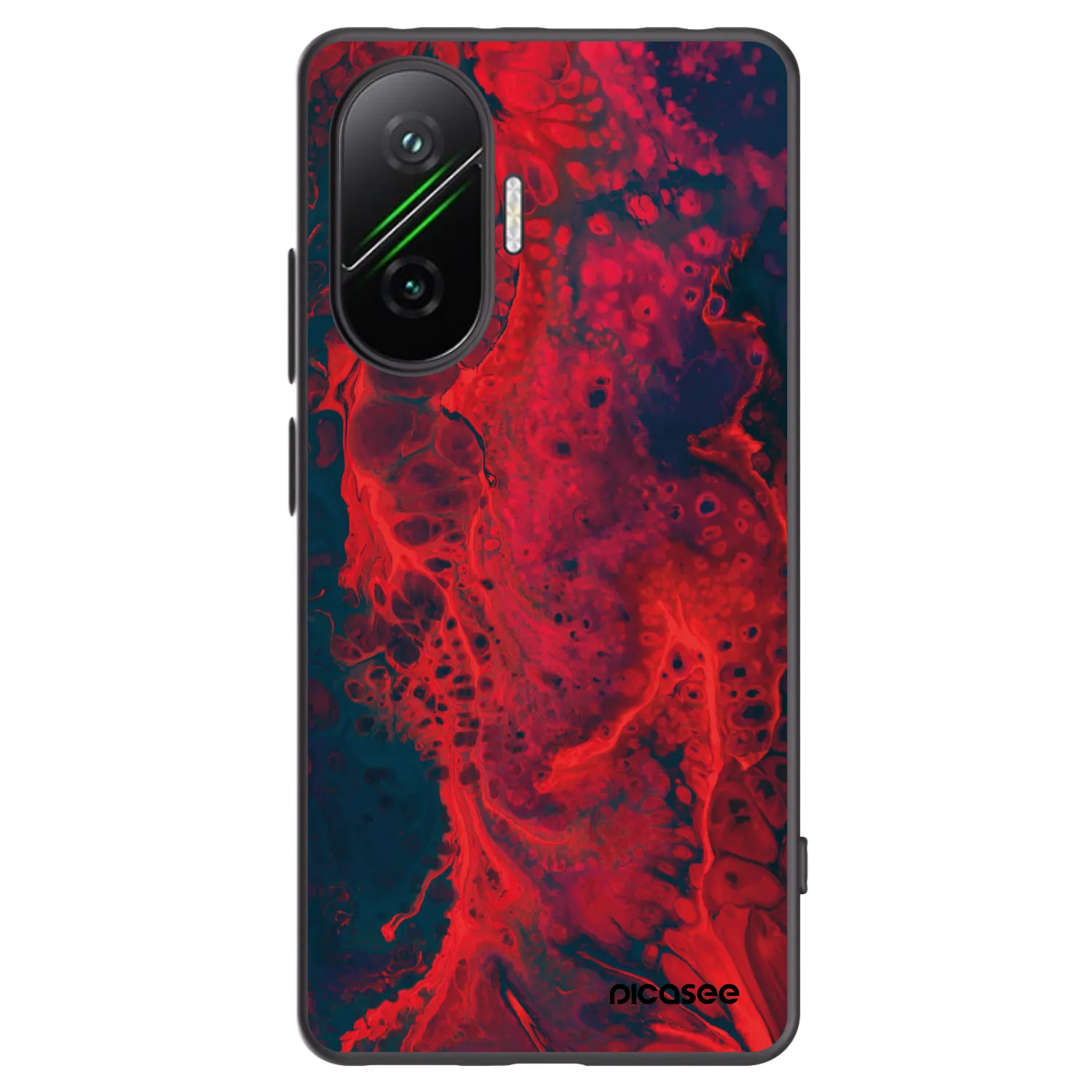 Picasee silikonski črni ovitek za Xiaomi Poco F7 5G - Organic red