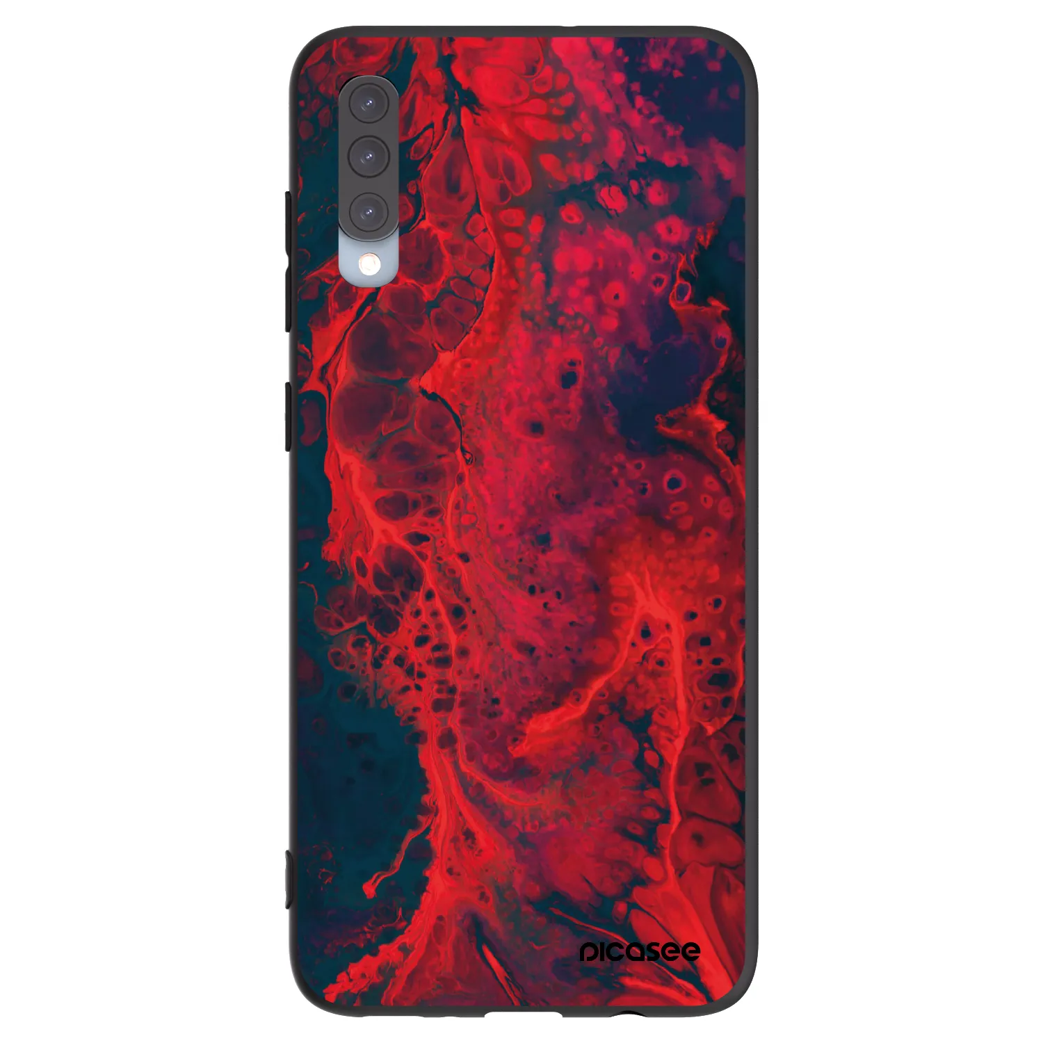 Picasee silikonski črni ovitek za Samsung Galaxy A70 A705F - Organic red
