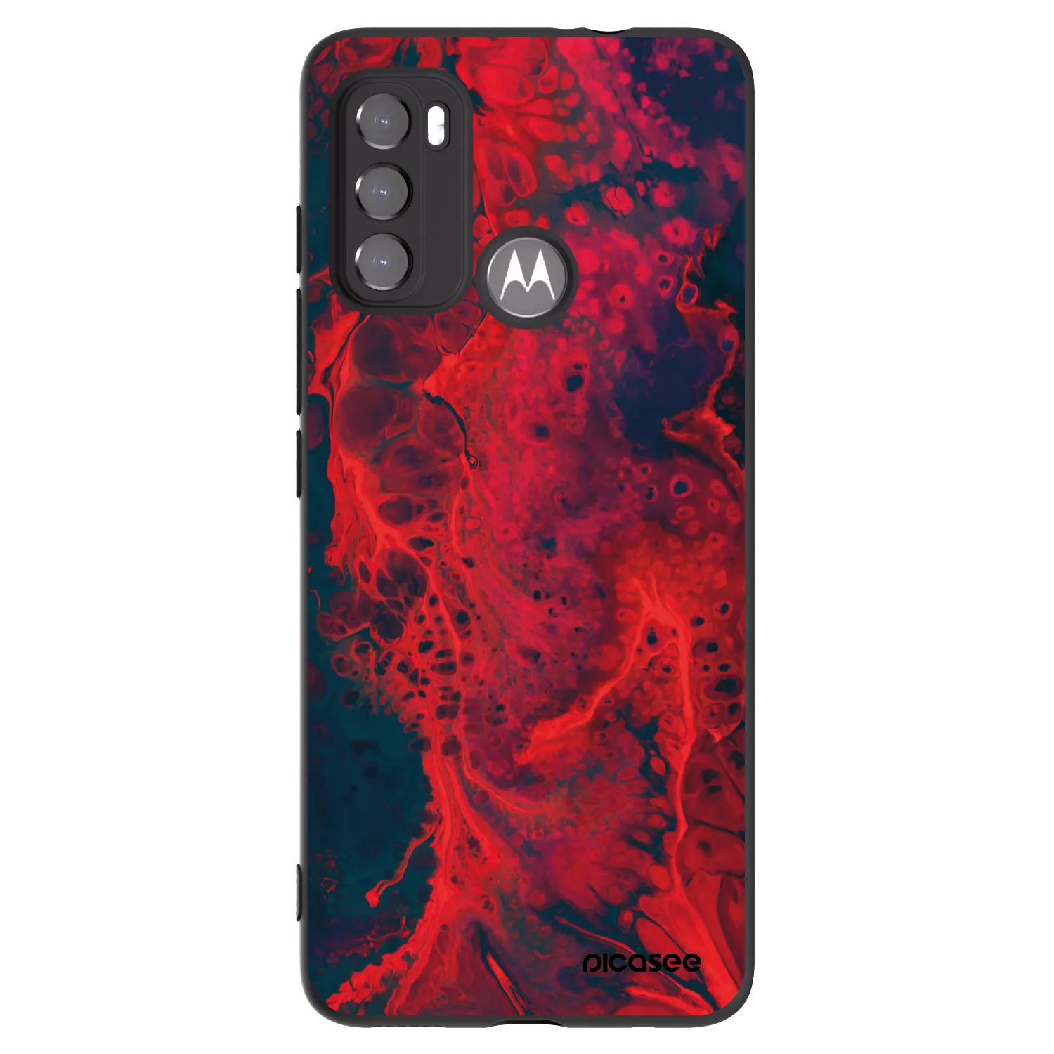 Picasee silikonski črni ovitek za Motorola Edge 60 5G - Organic red