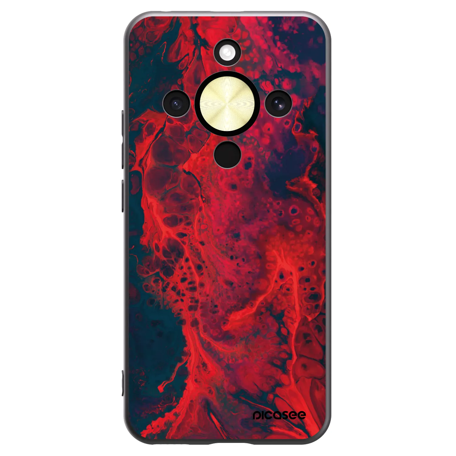 Picasee silikonski črni ovitek za Honor Magic8 Lite 5G - Organic red