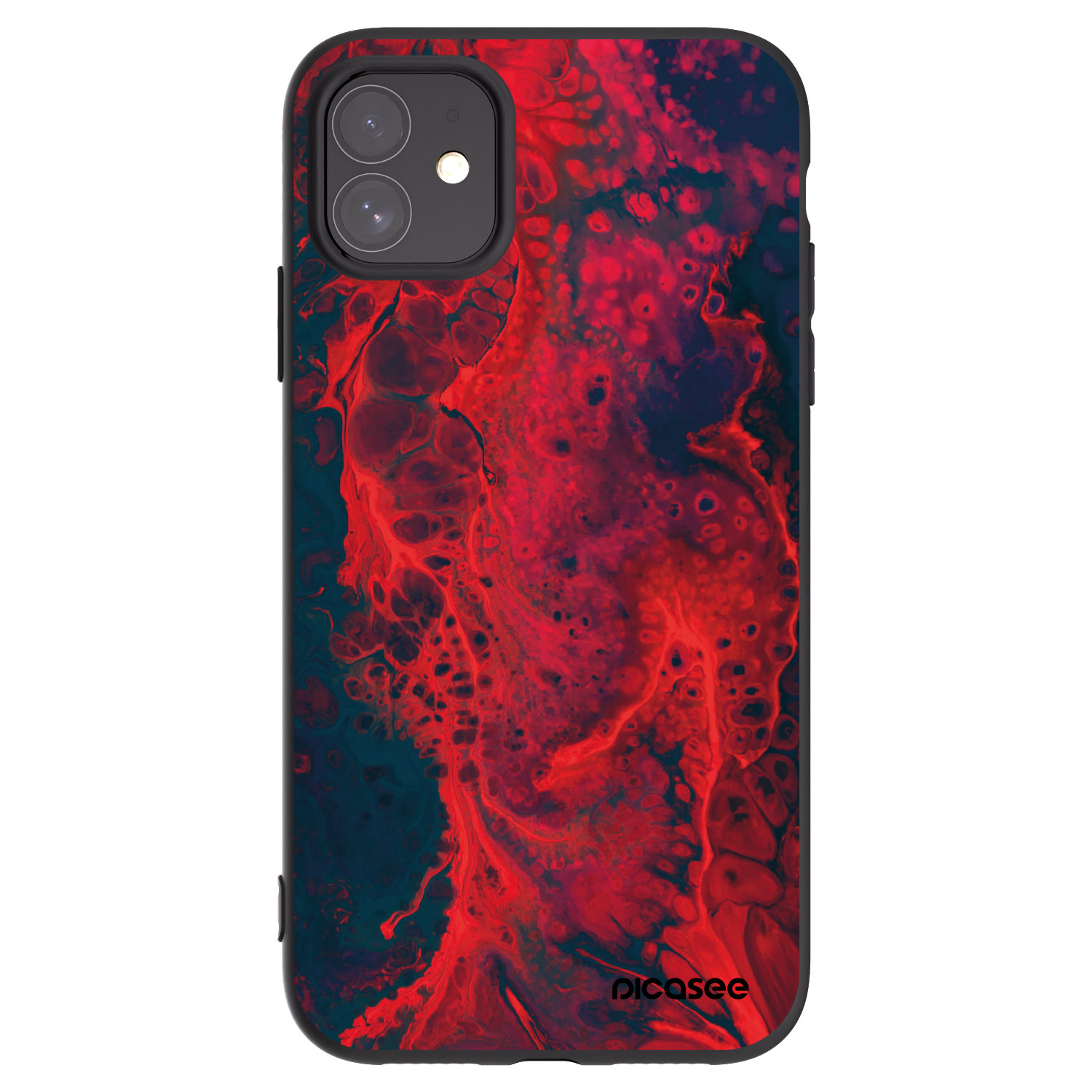 Picasee silikonski črni ovitek za Apple iPhone 11 - Organic red