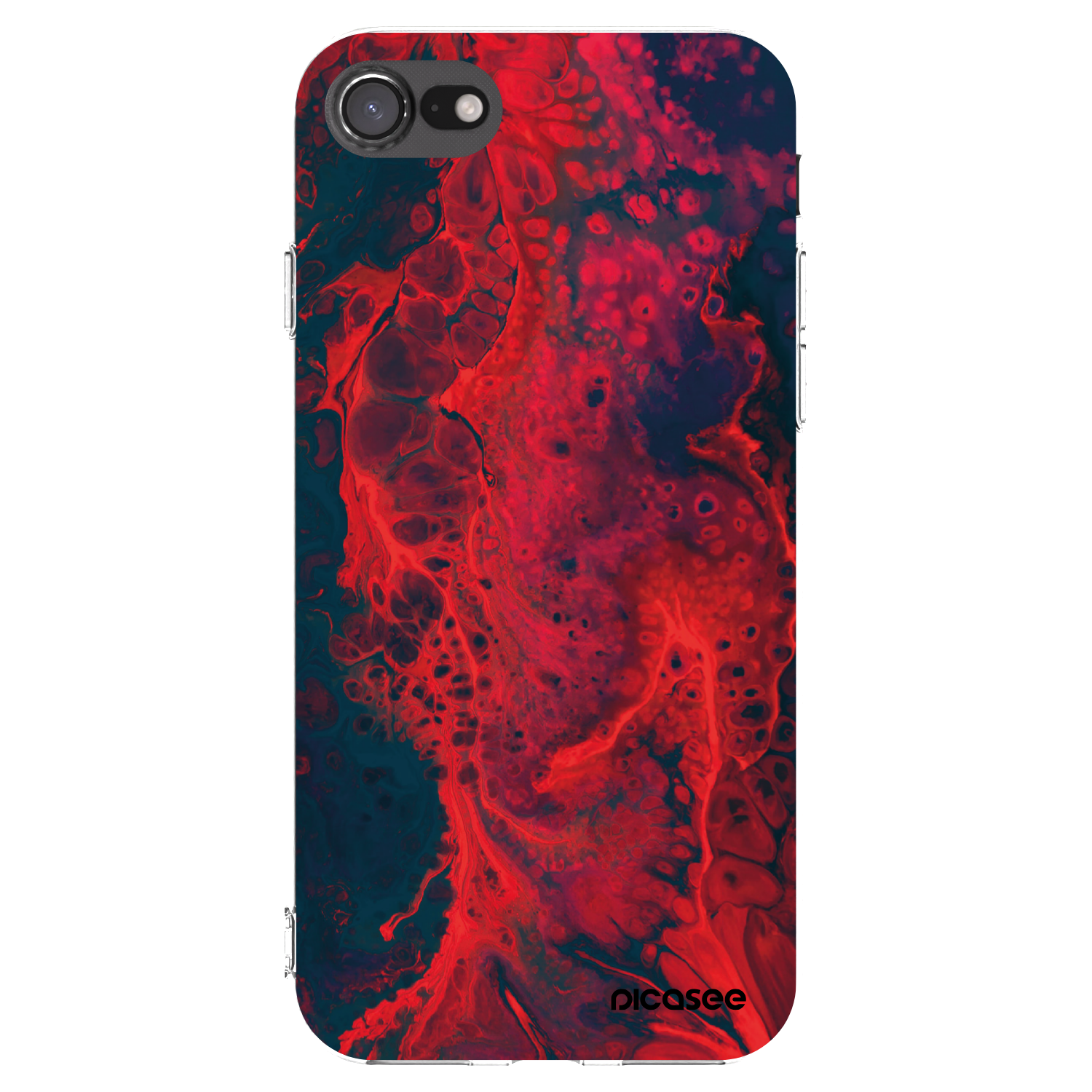 Picasee silikonski prozorni ovitek za Apple iPhone 8 - Organic red