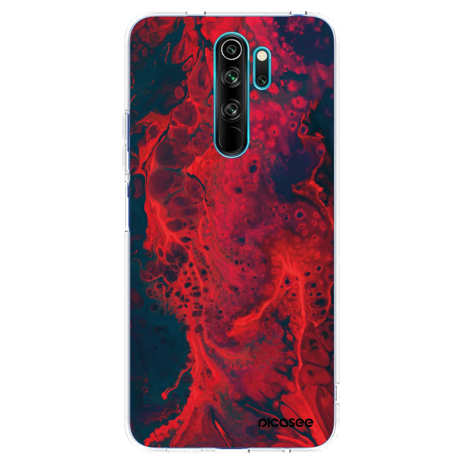 Picasee silikonski prozorni ovitek za Xiaomi Redmi Note 8 Pro - Organic red