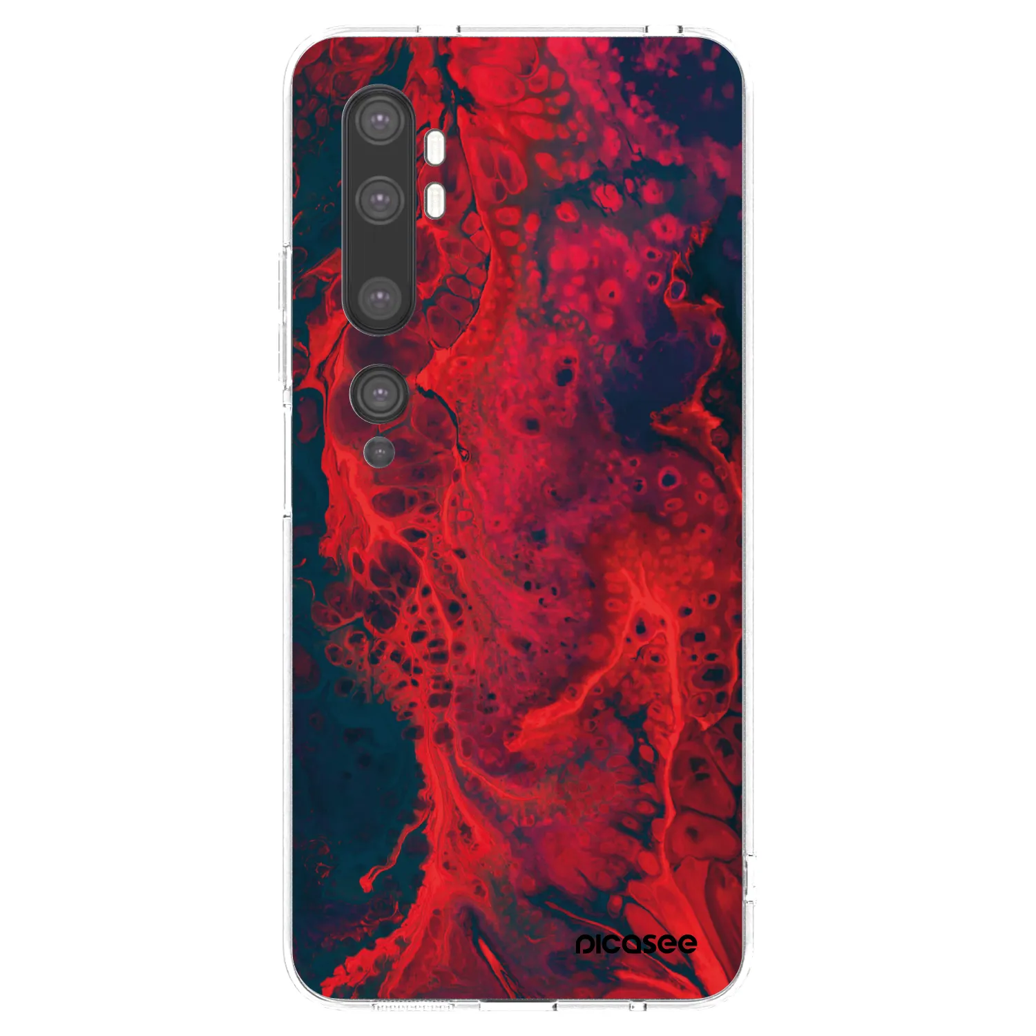 Picasee silikonski prozorni ovitek za Xiaomi Mi Note 10 (Pro) - Organic red