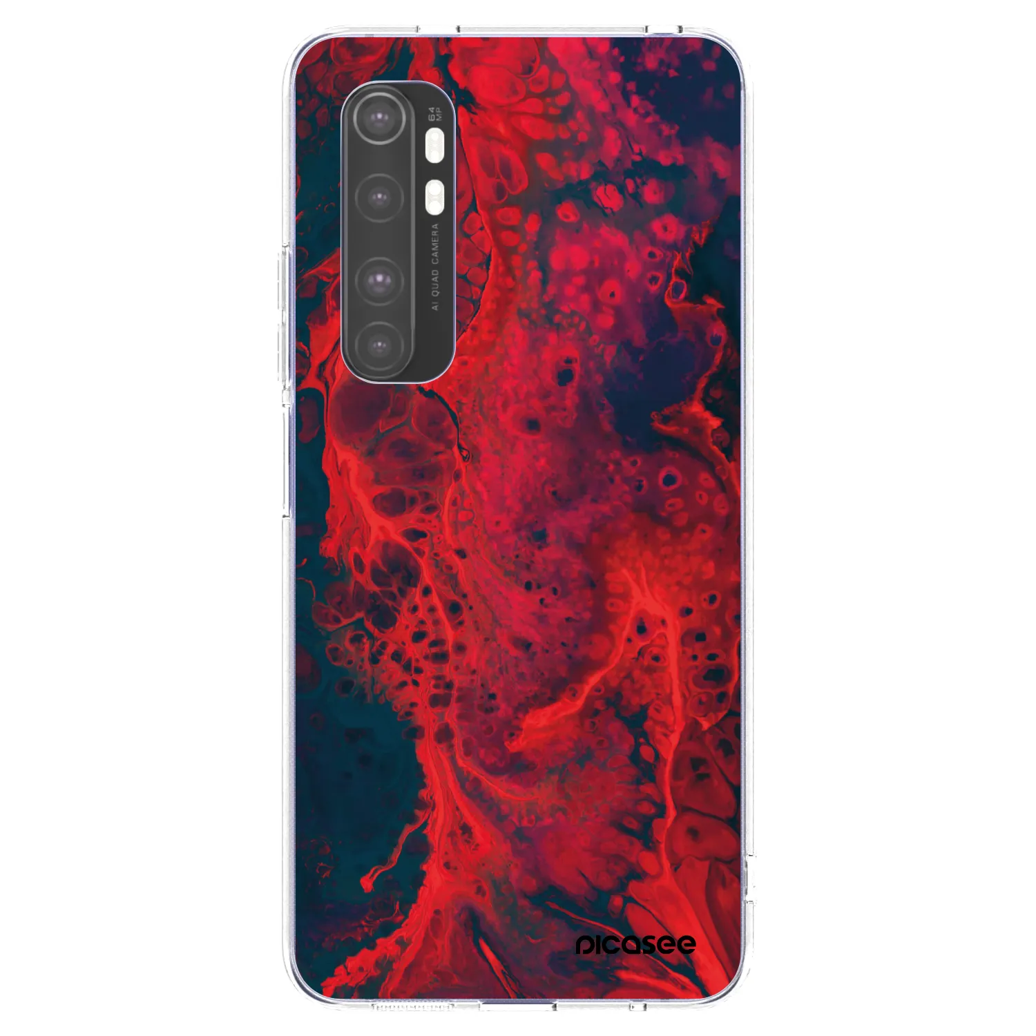 Picasee silikonski prozorni ovitek za Xiaomi Mi Note 10 Lite - Organic red