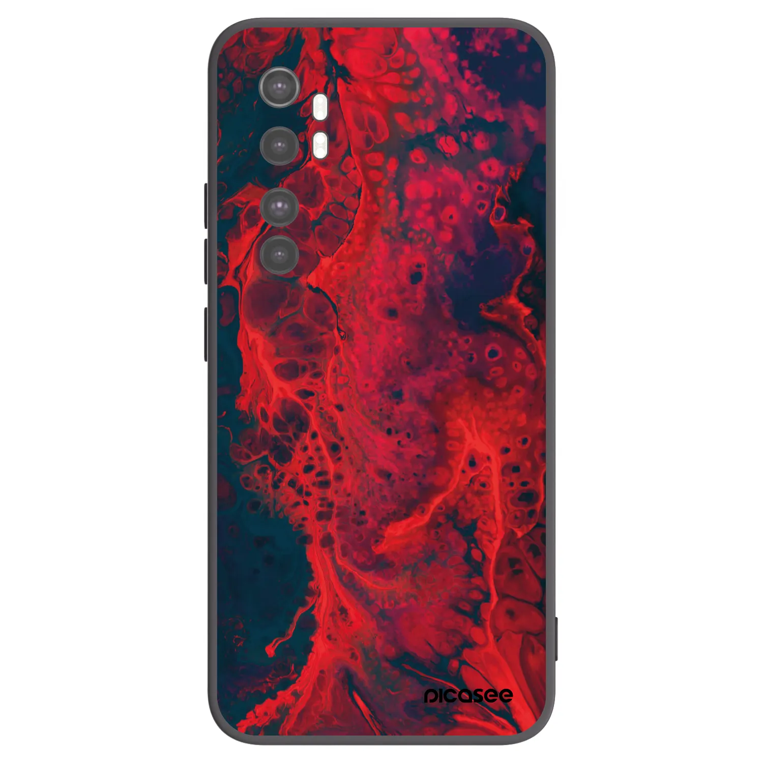 Picasee silikonski črni ovitek za Xiaomi Mi Note 10 Lite - Organic red