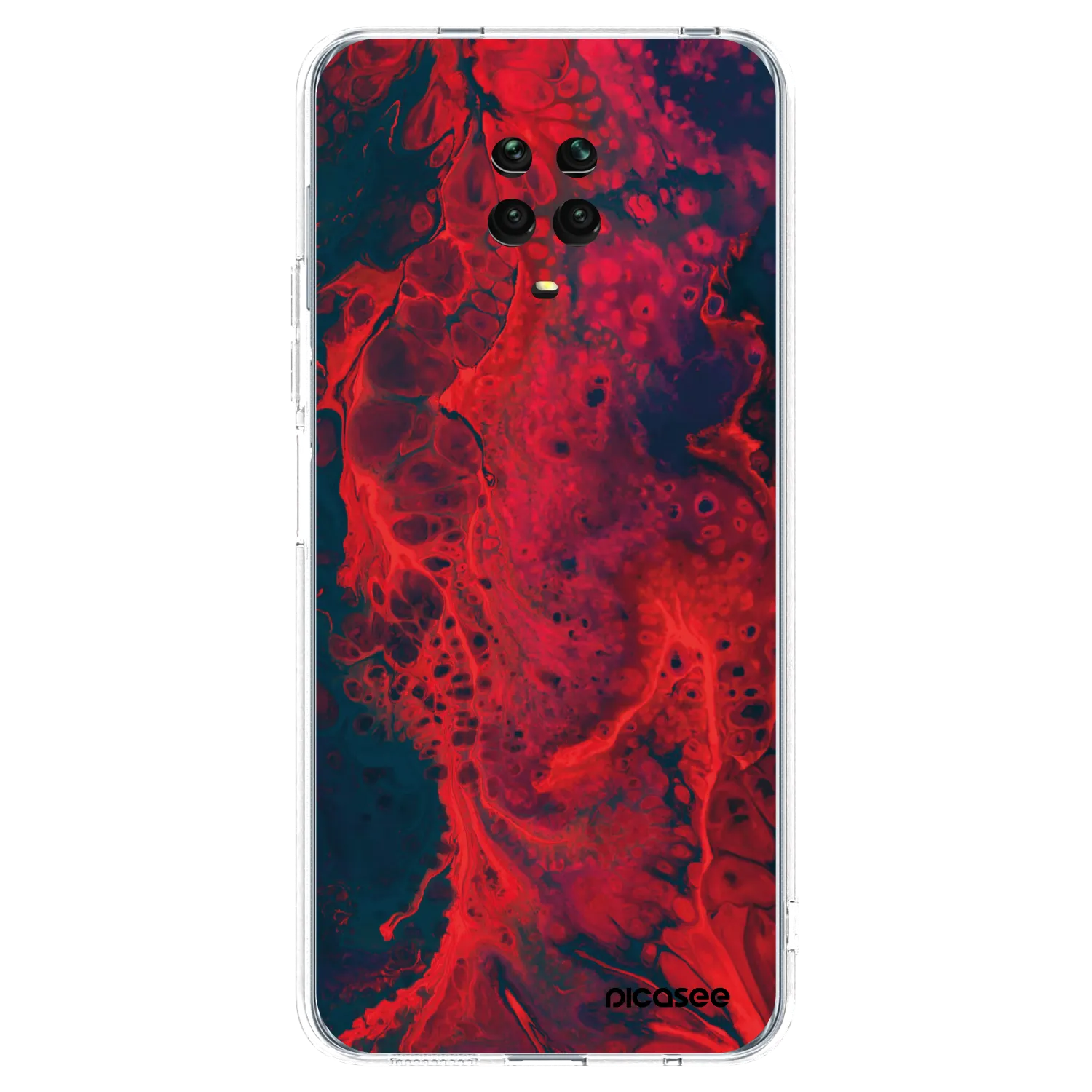Picasee silikonski prozorni ovitek za Xiaomi Redmi Note 9S - Organic red