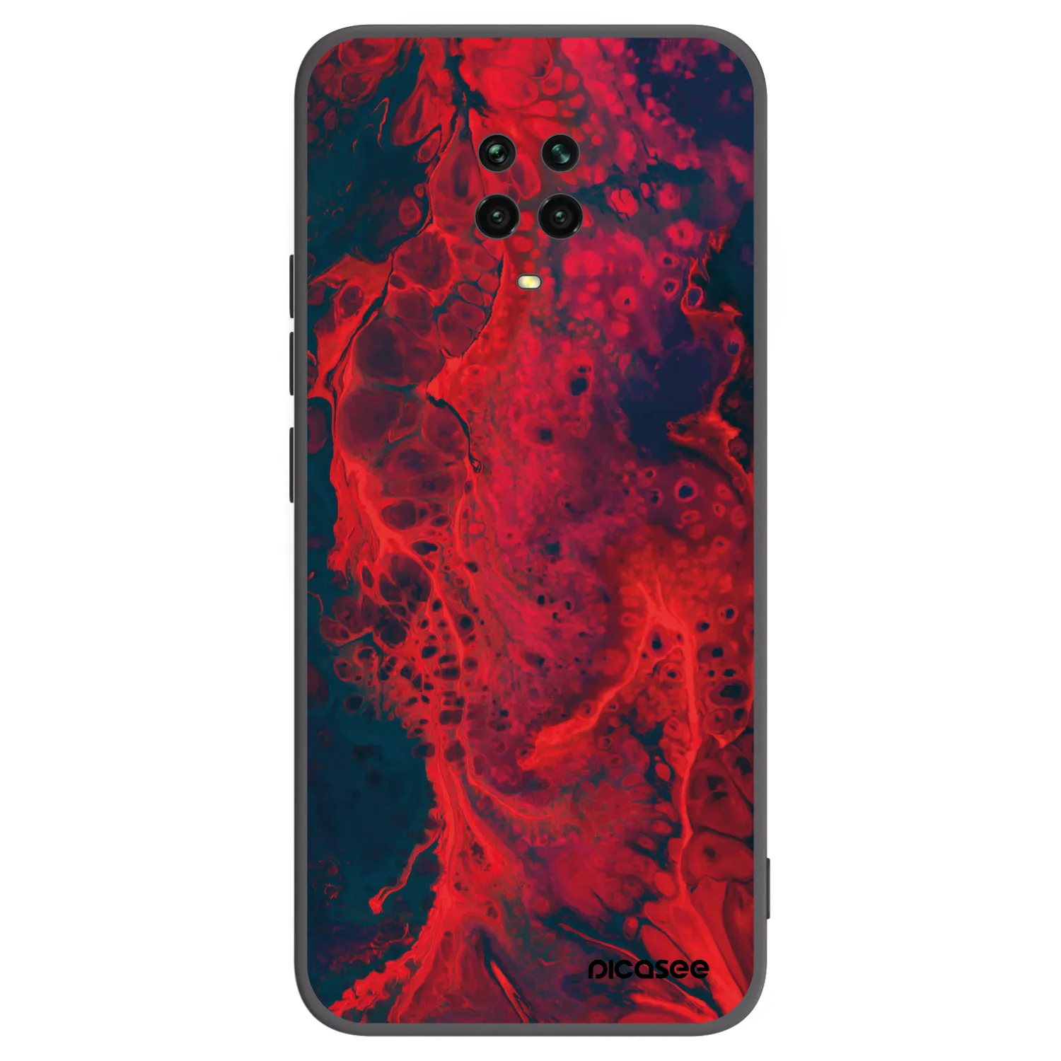 Picasee silikonski črni ovitek za Xiaomi Redmi Note 9S - Organic red