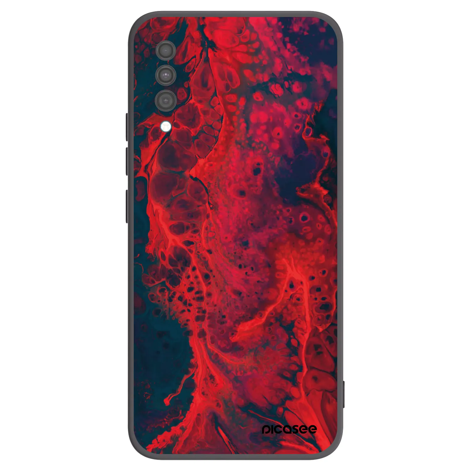 Picasee silikonski črni ovitek za Samsung Galaxy A30s A307F - Organic red