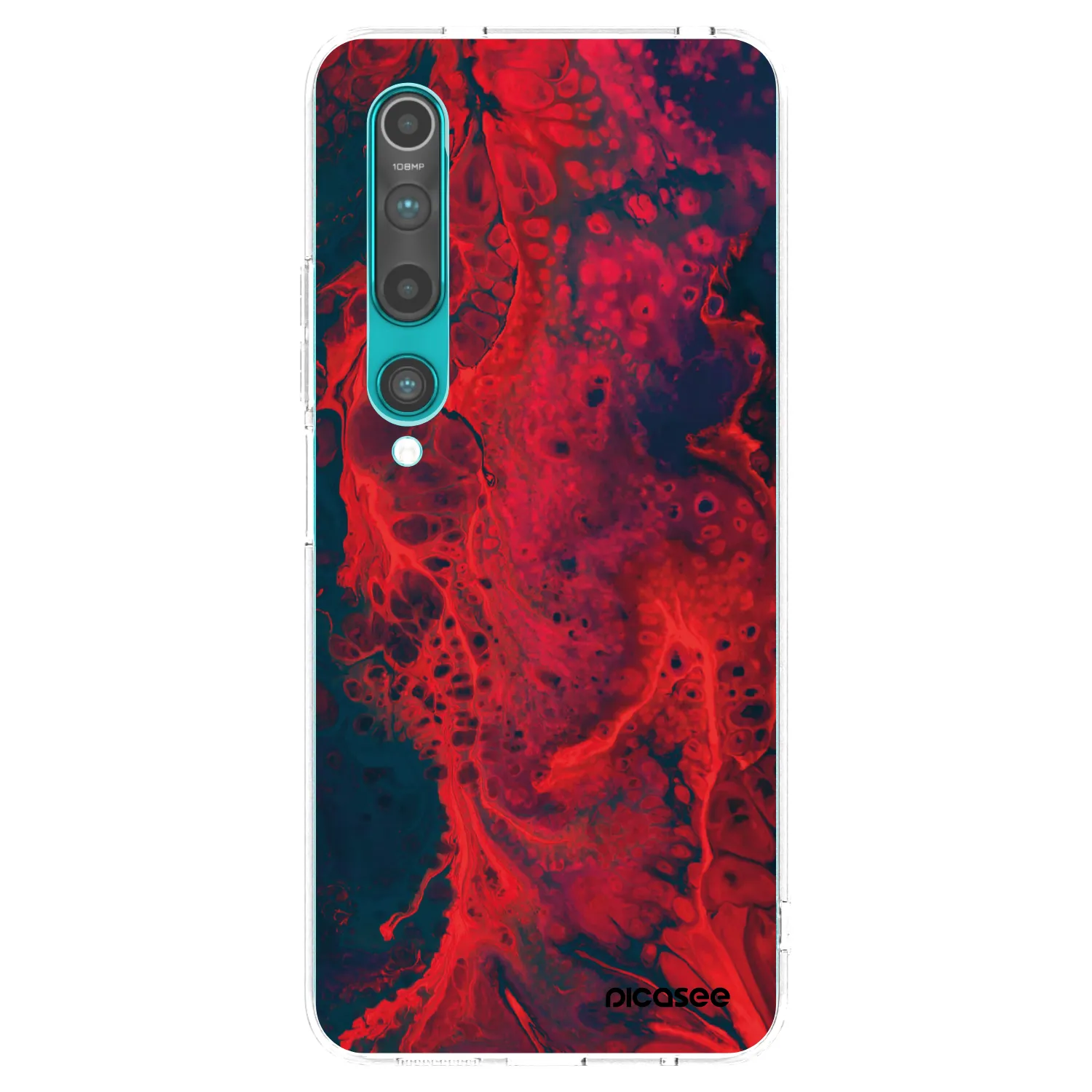 Picasee silikonski prozorni ovitek za Xiaomi Mi 10 - Organic red