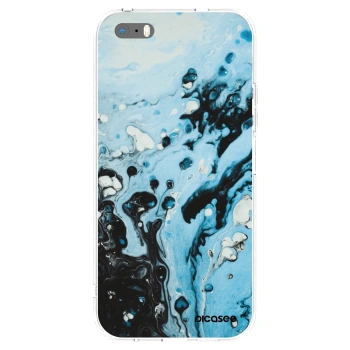 Picasee silikonski prozorni ovitek za Apple iPhone 5/5S/SE - Organic blue