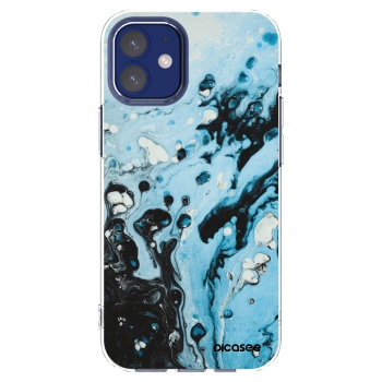 Picasee silikonski prozorni ovitek za Apple iPhone 12 mini - Organic blue