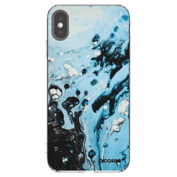 Picasee silikonski prozorni ovitek za Apple iPhone XS Max - Organic blue
