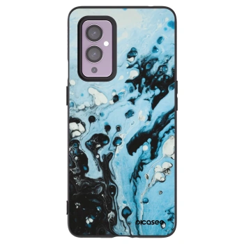 Picasee silikonski črni ovitek za OnePlus 9 - Organic blue