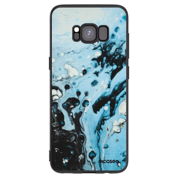 Picasee silikonski črni ovitek za Samsung Galaxy S8 G950F - Organic blue