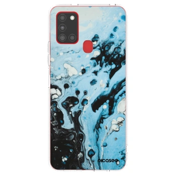 Picasee silikonski prozorni ovitek za Samsung Galaxy A21s - Organic blue