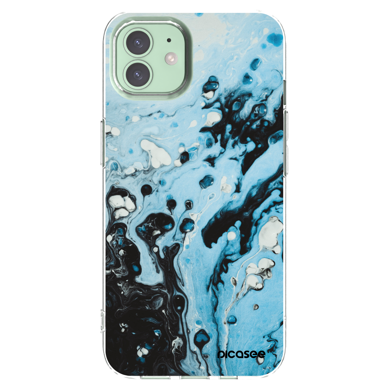 Picasee silikonski prozorni ovitek za Apple iPhone 12 - Organic blue