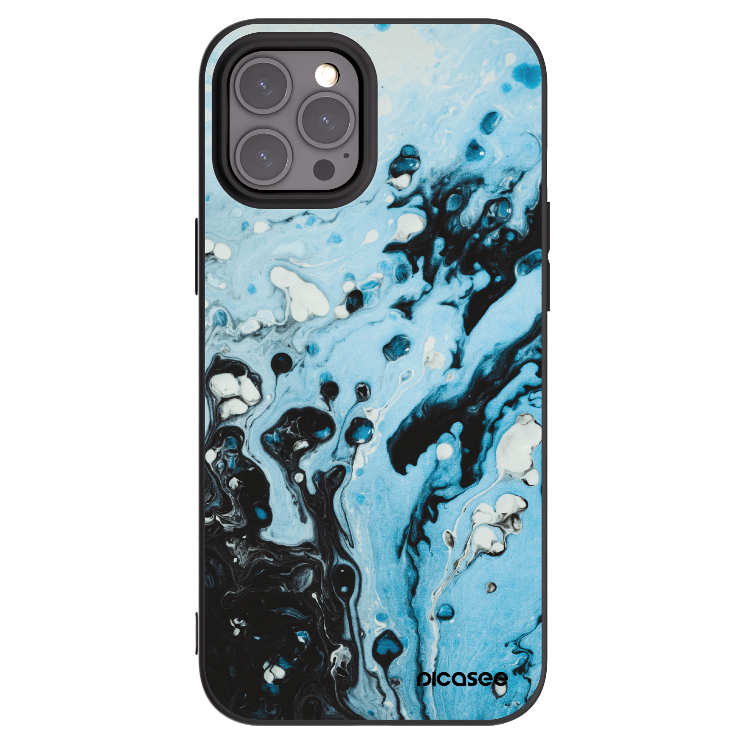 Picasee silikonski črni ovitek za Apple iPhone 12 Pro Max - Organic blue