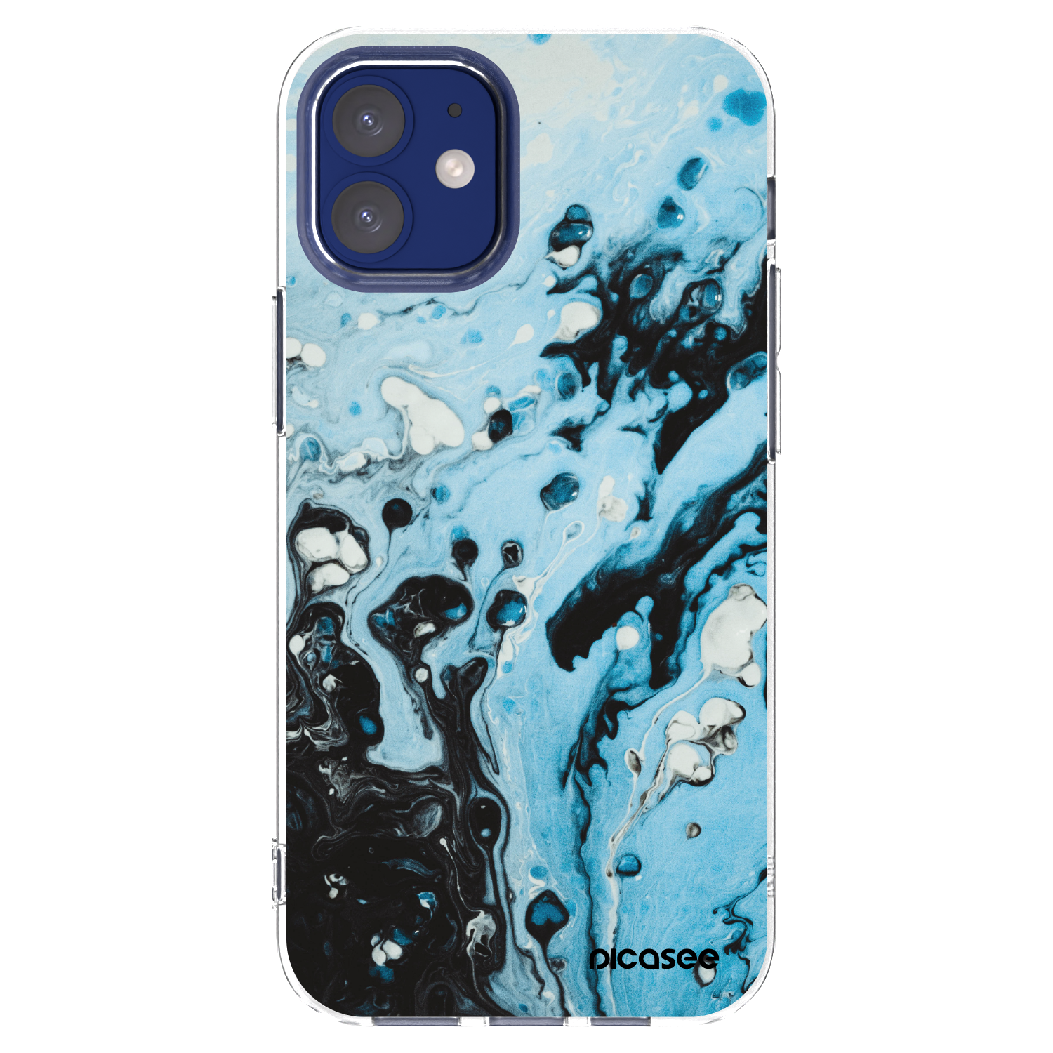 Picasee silikonski prozorni ovitek za Apple iPhone 12 mini - Organic blue