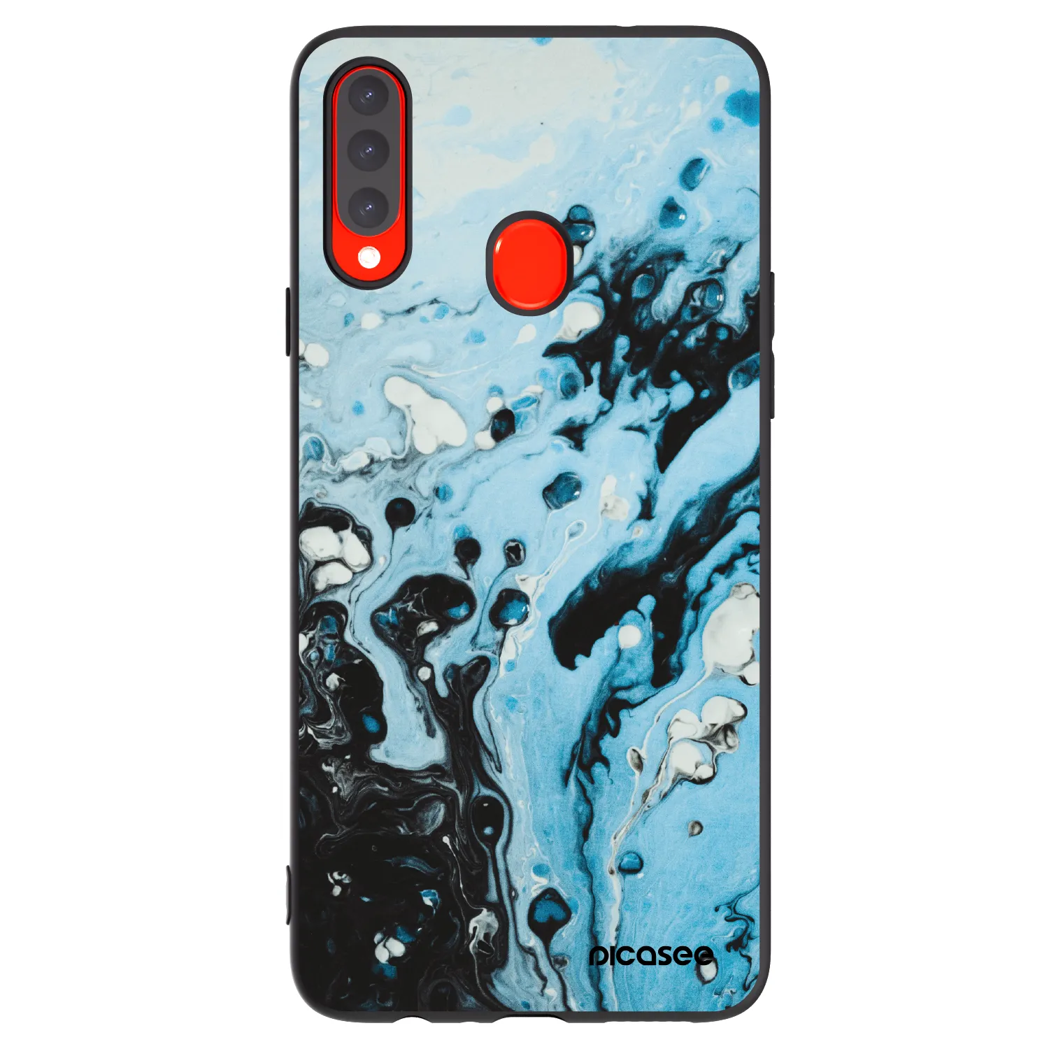 Picasee silikonski črni ovitek za Samsung Galaxy A20s - Organic blue