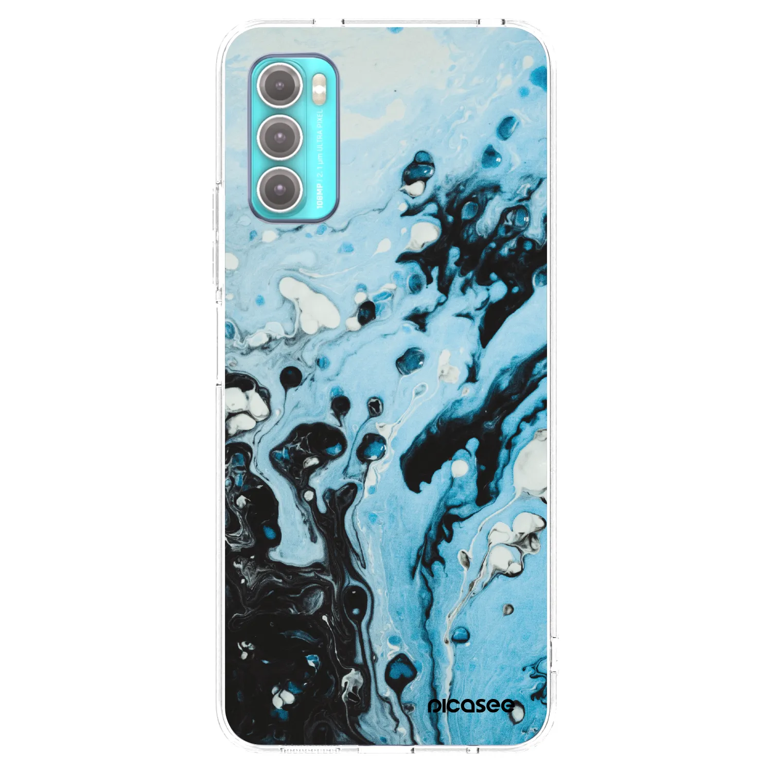 Picasee silikonski prozorni ovitek za Motorola Moto G60 - Organic blue