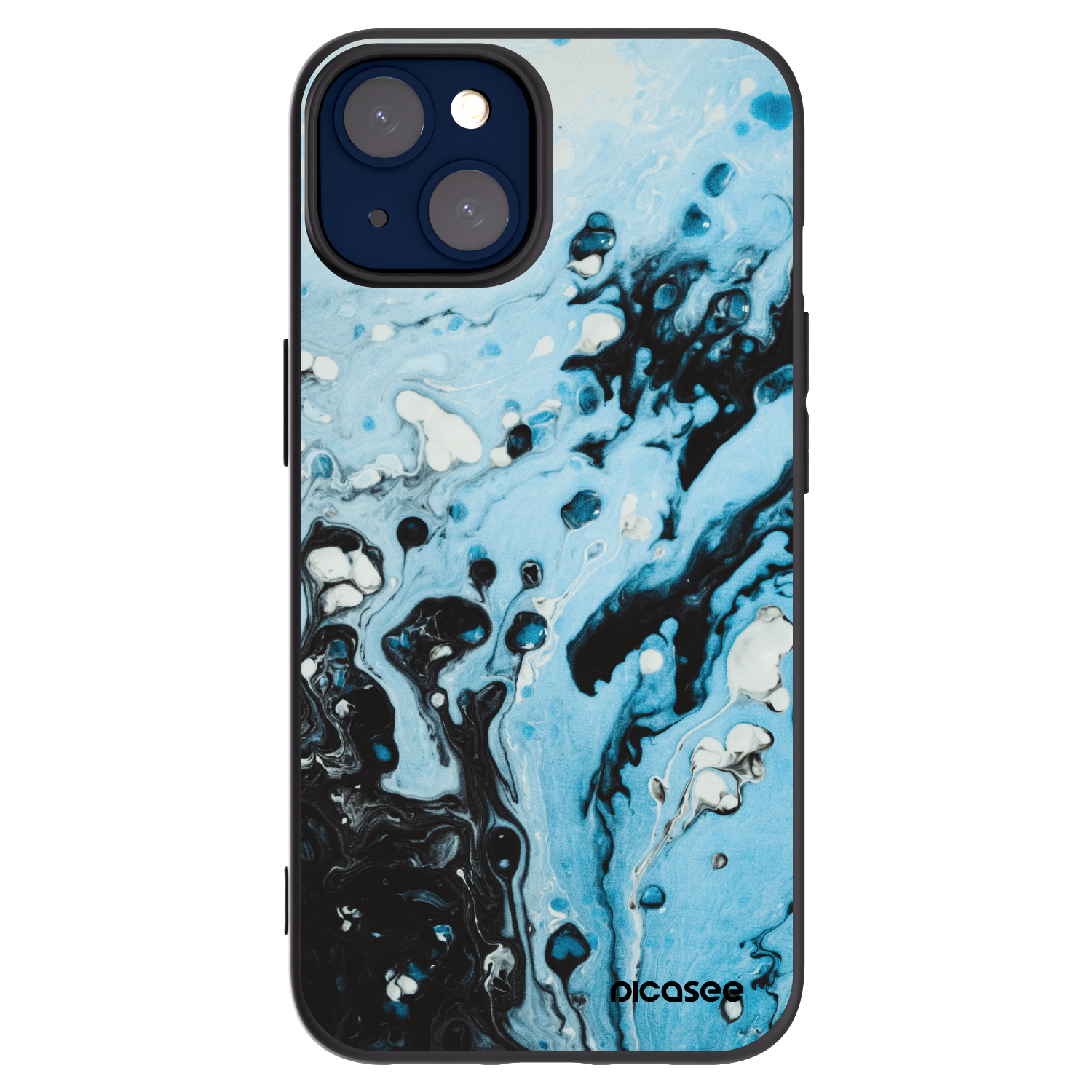 Picasee silikonski črni ovitek za Apple iPhone 14 - Organic blue