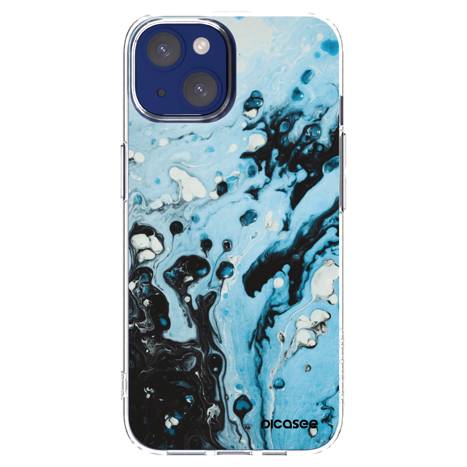 Picasee silikonski prozorni ovitek za Apple iPhone 14 - Organic blue
