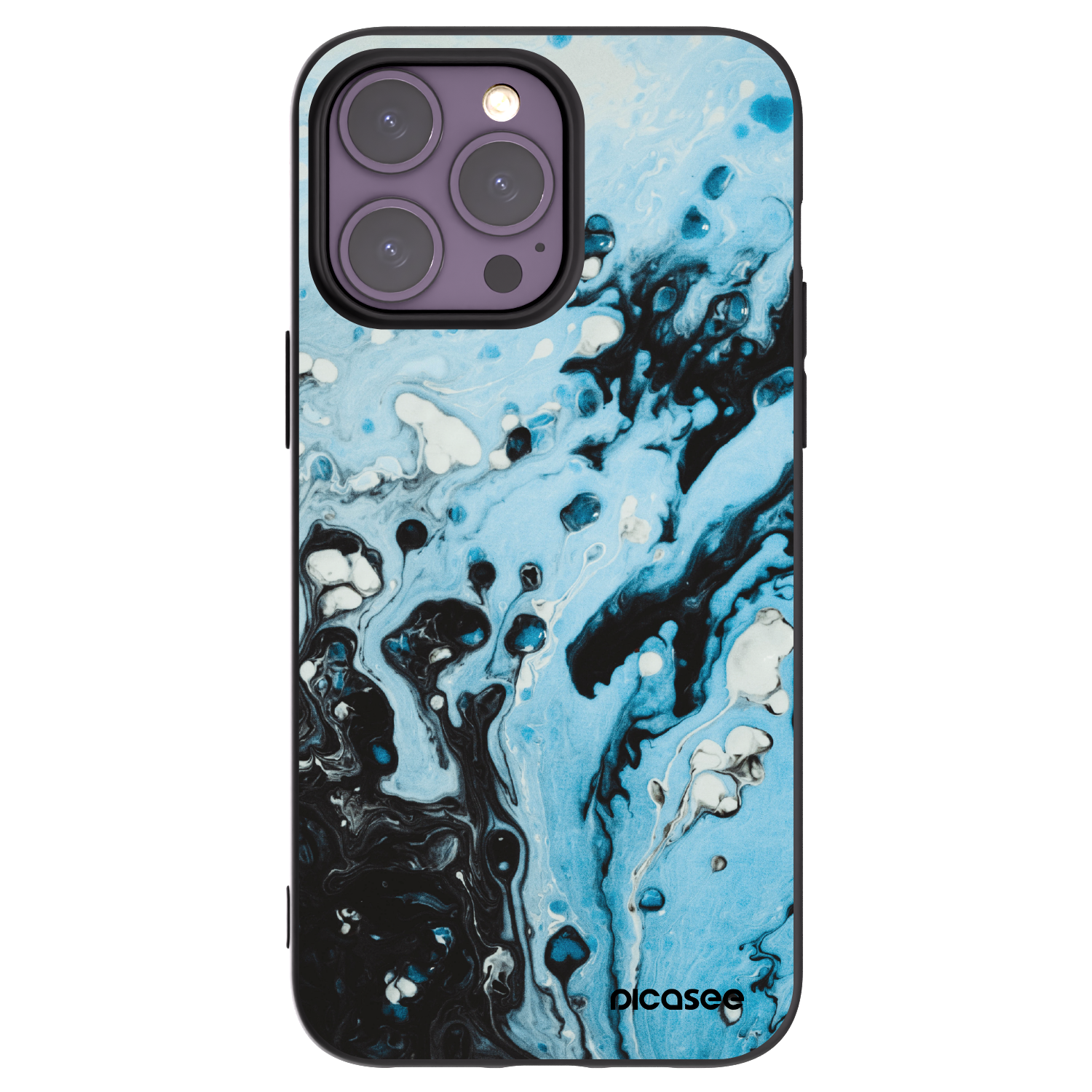 Picasee silikonski črni ovitek za Apple iPhone 14 Pro Max - Organic blue