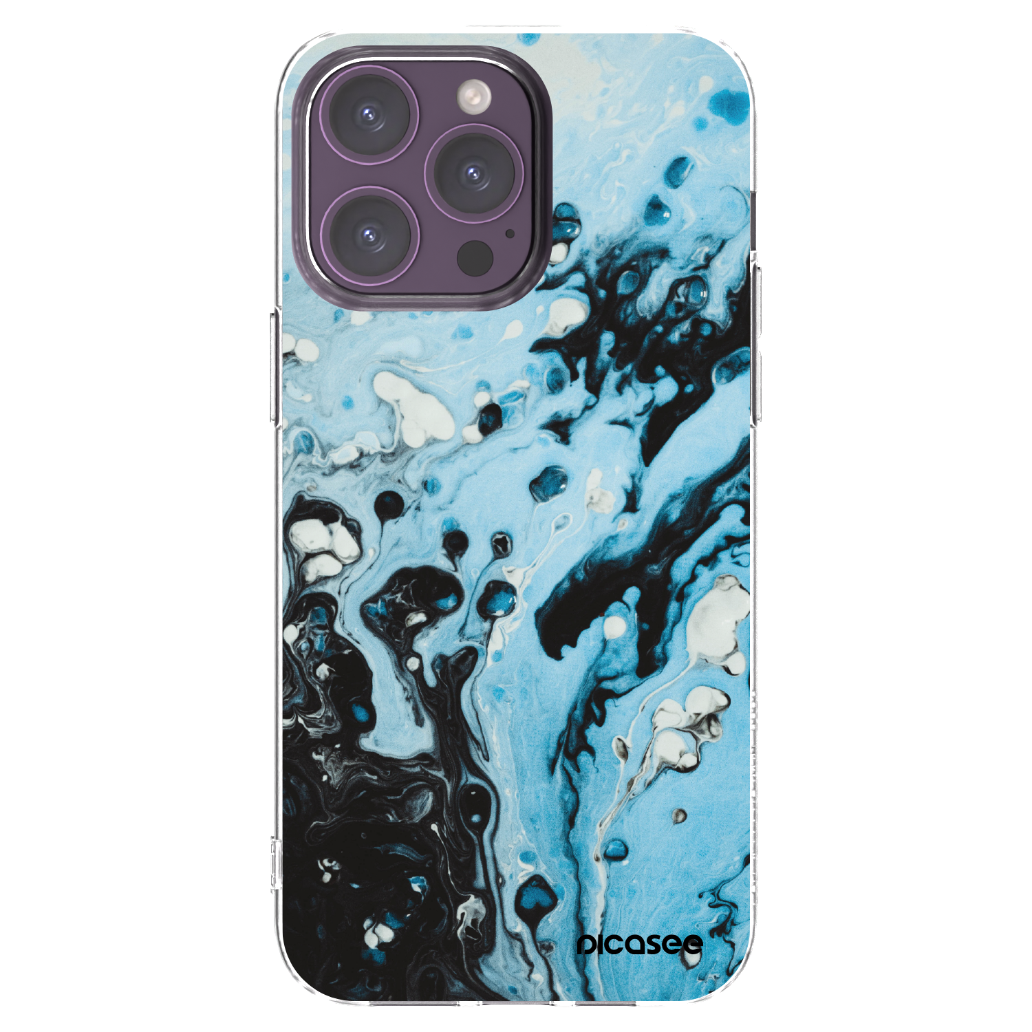 Picasee silikonski prozorni ovitek za Apple iPhone 14 Pro Max - Organic blue