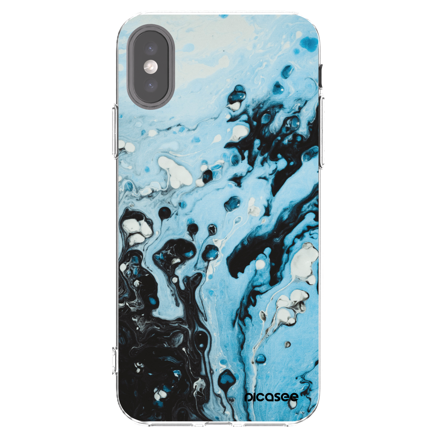 Picasee silikonski prozorni ovitek za Apple iPhone X/XS - Organic blue