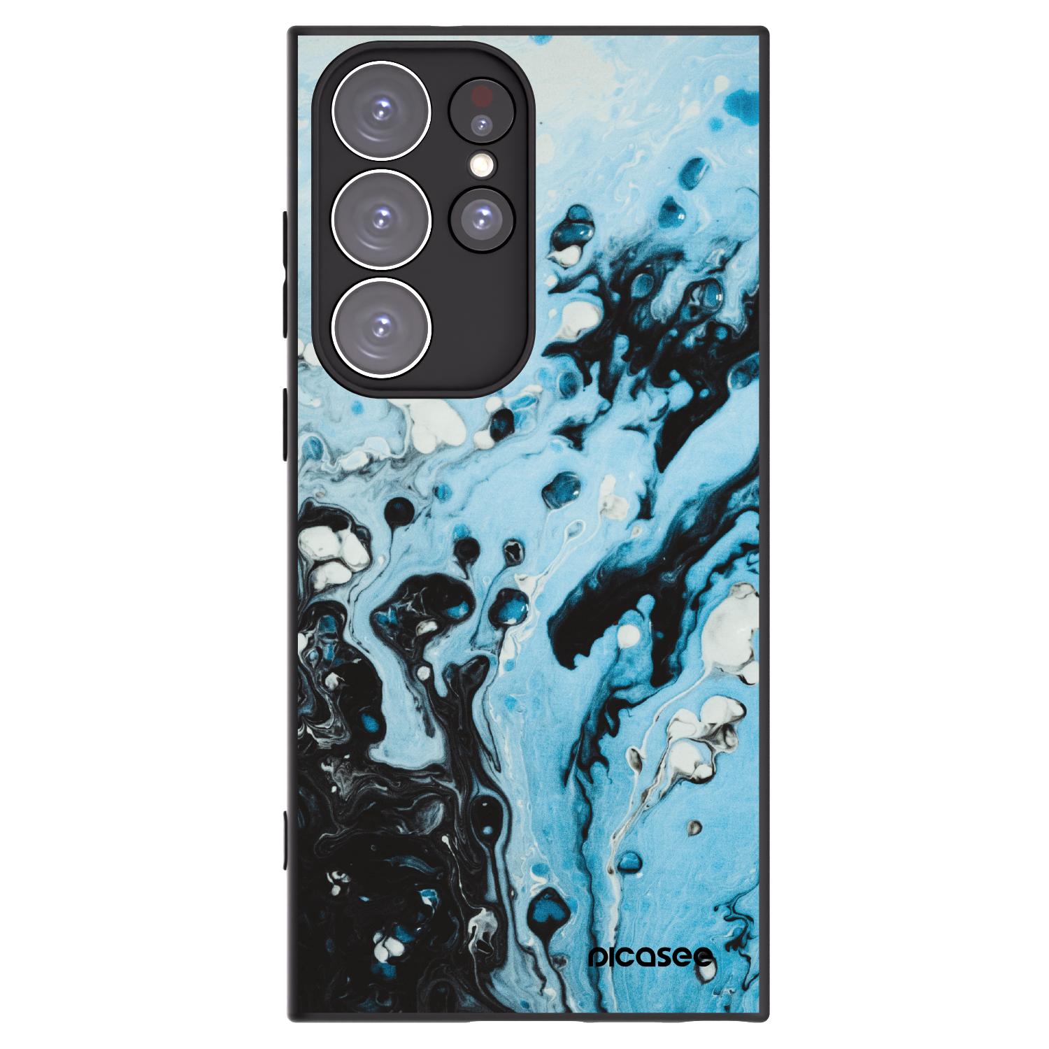 Picasee silikonski črni ovitek za Samsung Galaxy S23 Ultra 5G - Organic blue