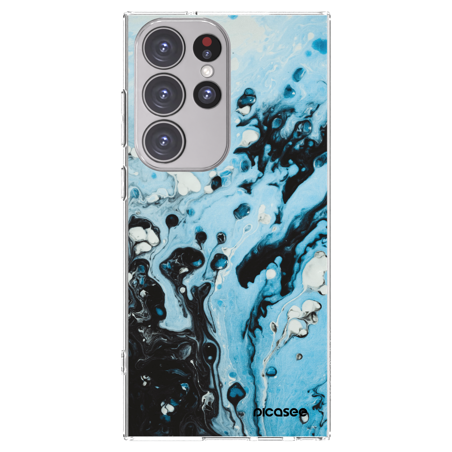 Picasee silikonski prozorni ovitek za Samsung Galaxy S23 Ultra 5G - Organic blue