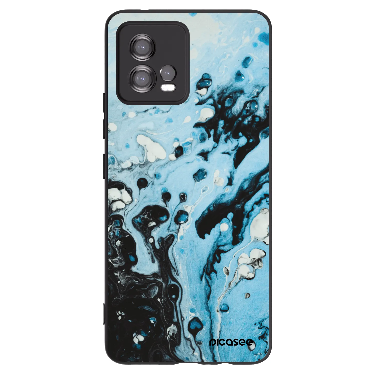 Picasee silikonski črni ovitek za Motorola Moto G72 - Organic blue