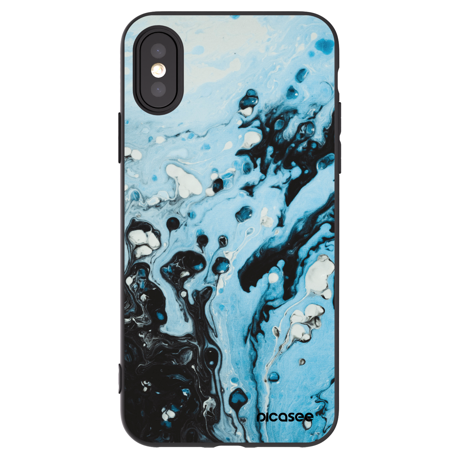 Picasee silikonski črni ovitek za Apple iPhone X/XS - Organic blue