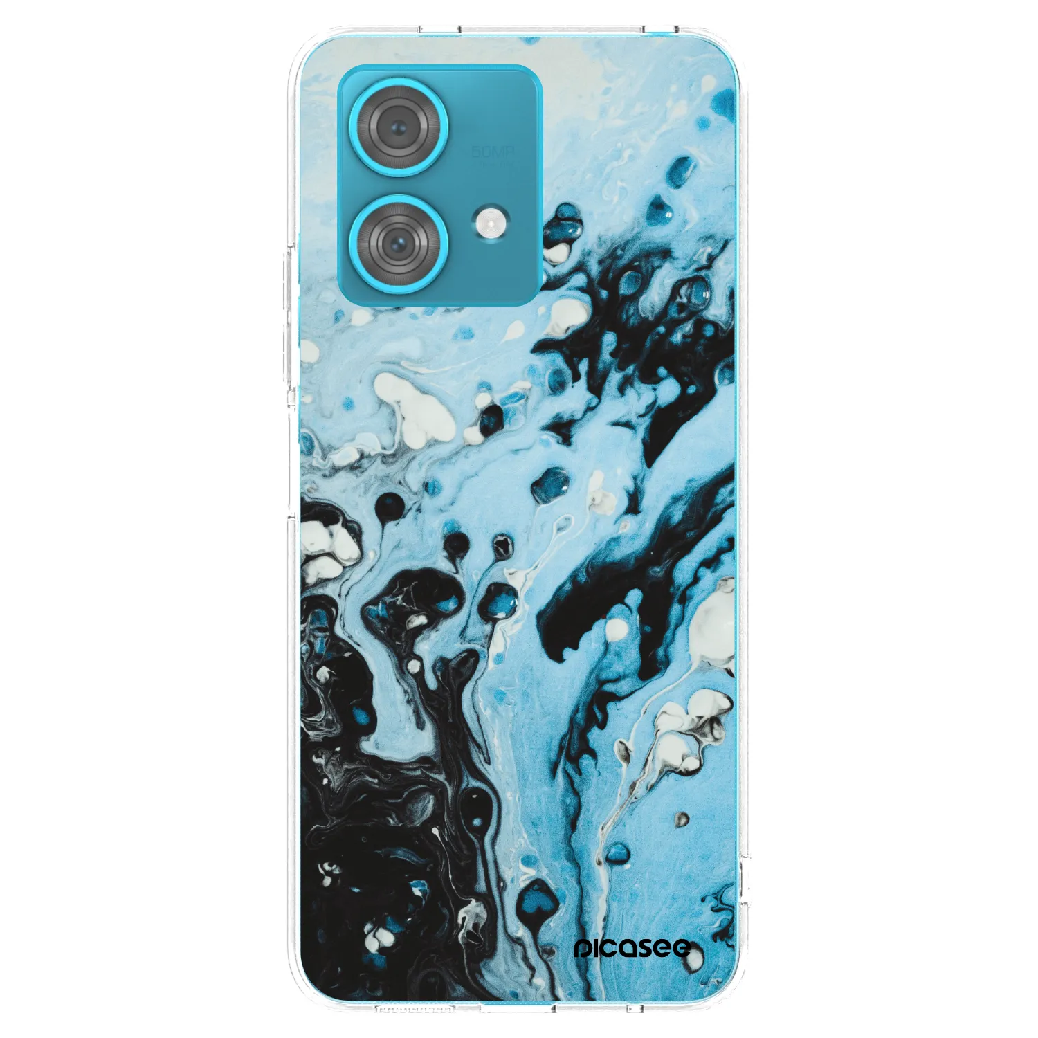 Picasee silikonski prozorni ovitek za Motorola Edge 40 Neo - Organic blue
