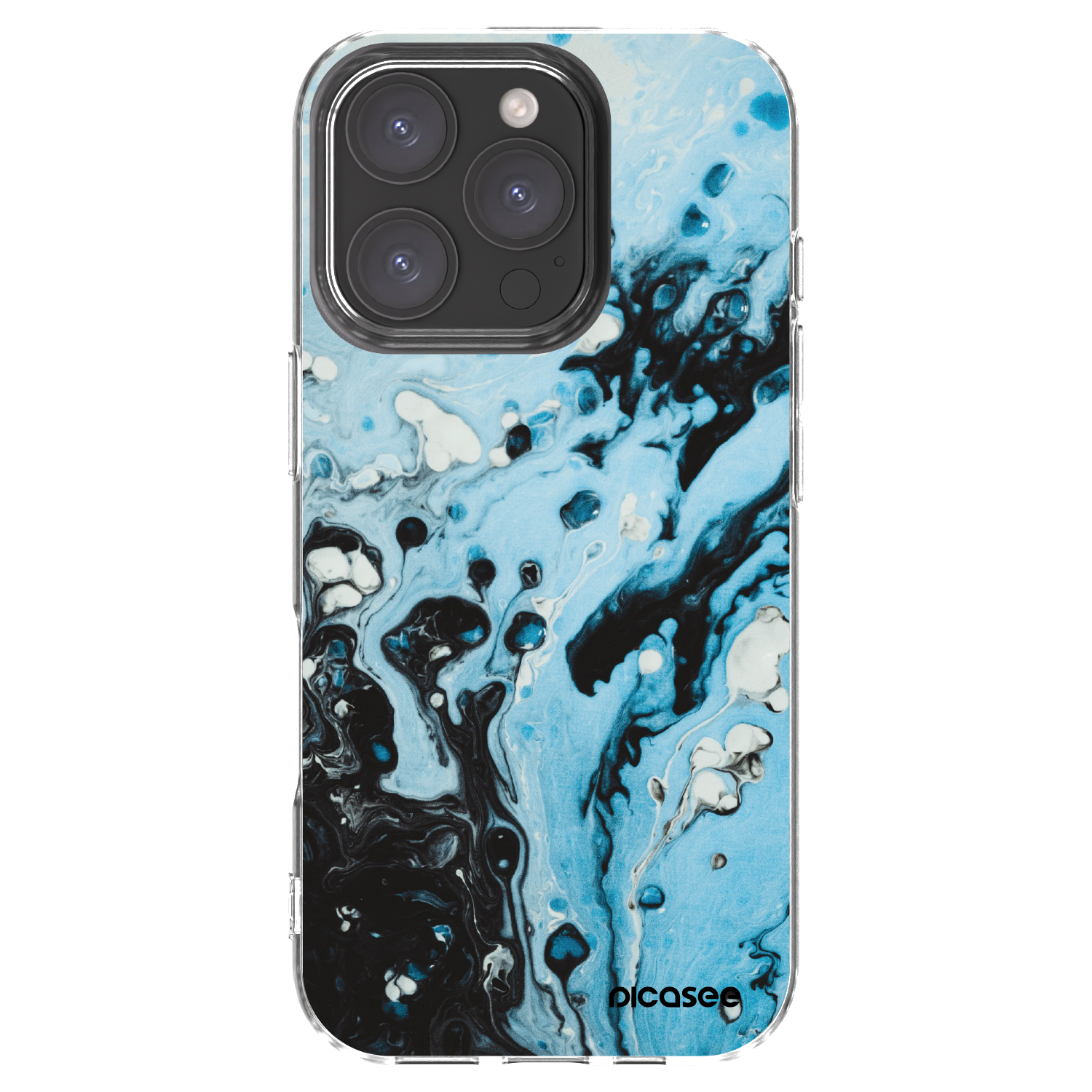 Picasee silikonski prozorni ovitek za Apple iPhone 16 Pro - Organic blue