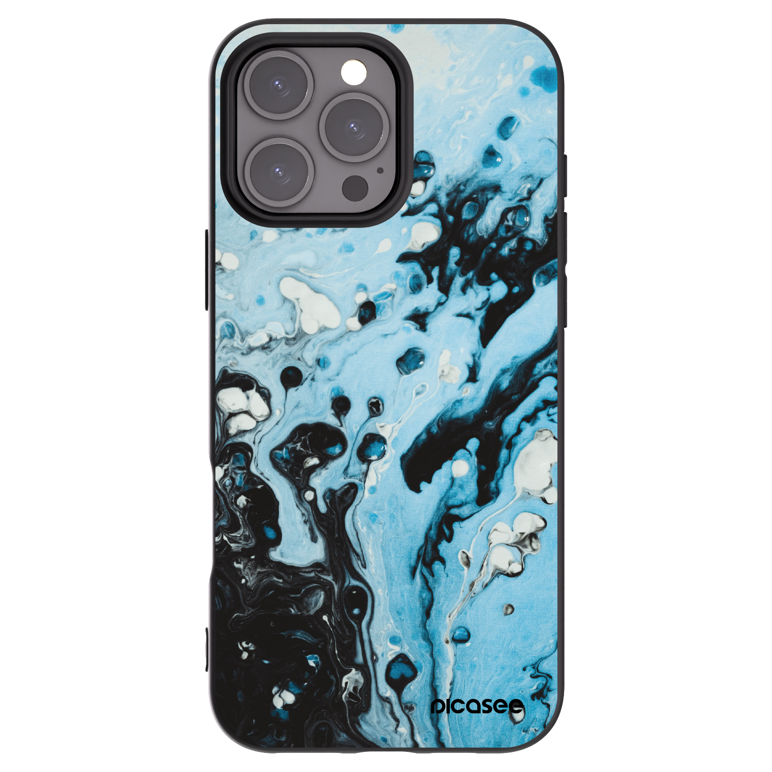 Picasee silikonski črni ovitek za Apple iPhone 16 Pro Max - Organic blue