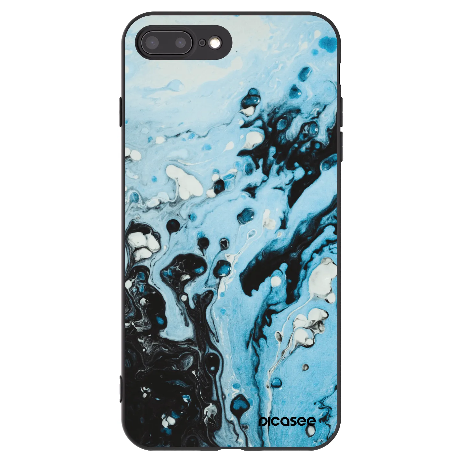 Picasee silikonski črni ovitek za Apple iPhone 8 Plus - Organic blue