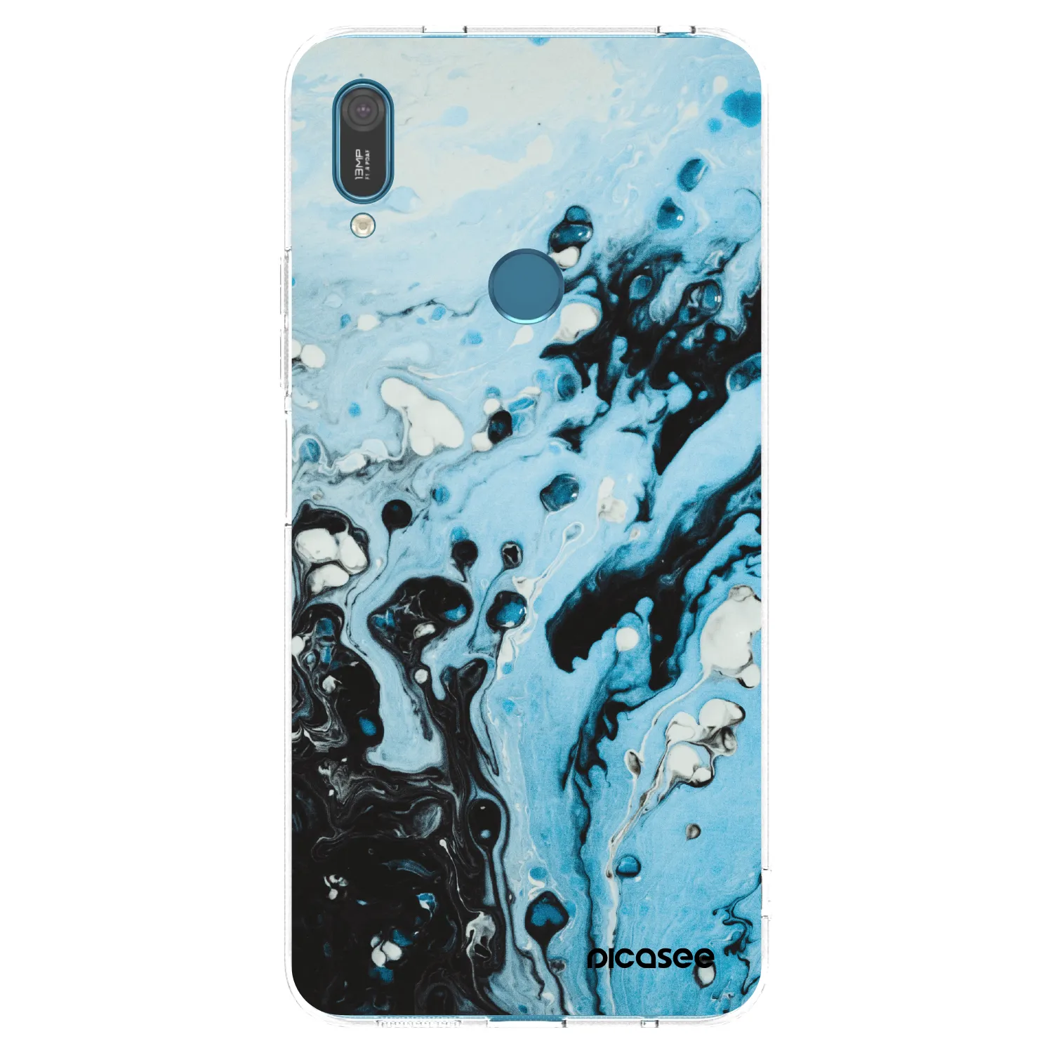 Picasee silikonski prozorni ovitek za Huawei Y7 2019 - Organic blue
