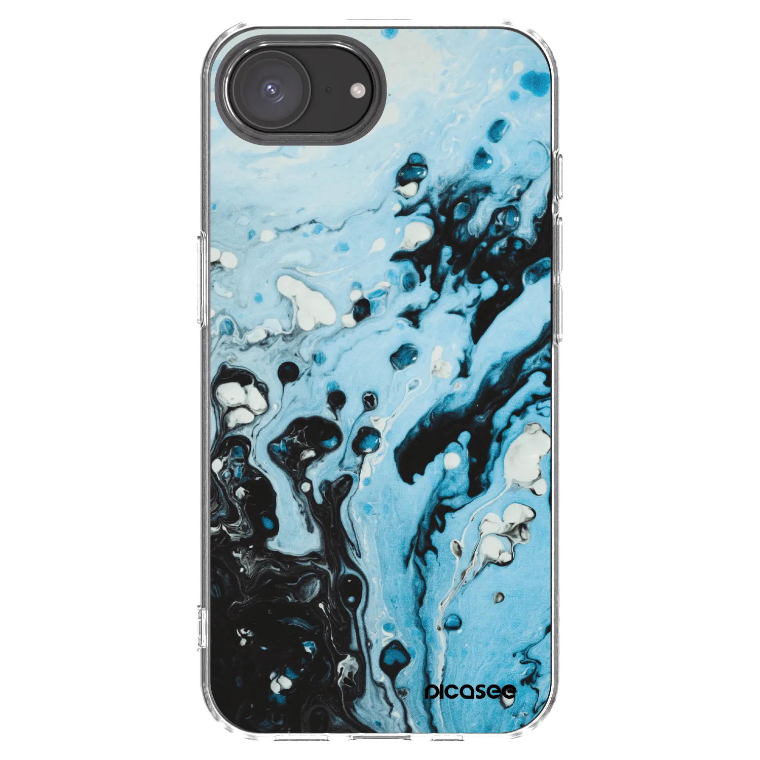 Picasee silikonski prozorni ovitek za Apple iPhone 17e - Organic blue