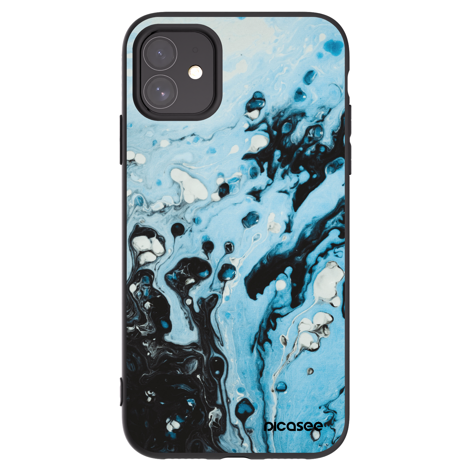 Picasee silikonski črni ovitek za Apple iPhone 11 - Organic blue