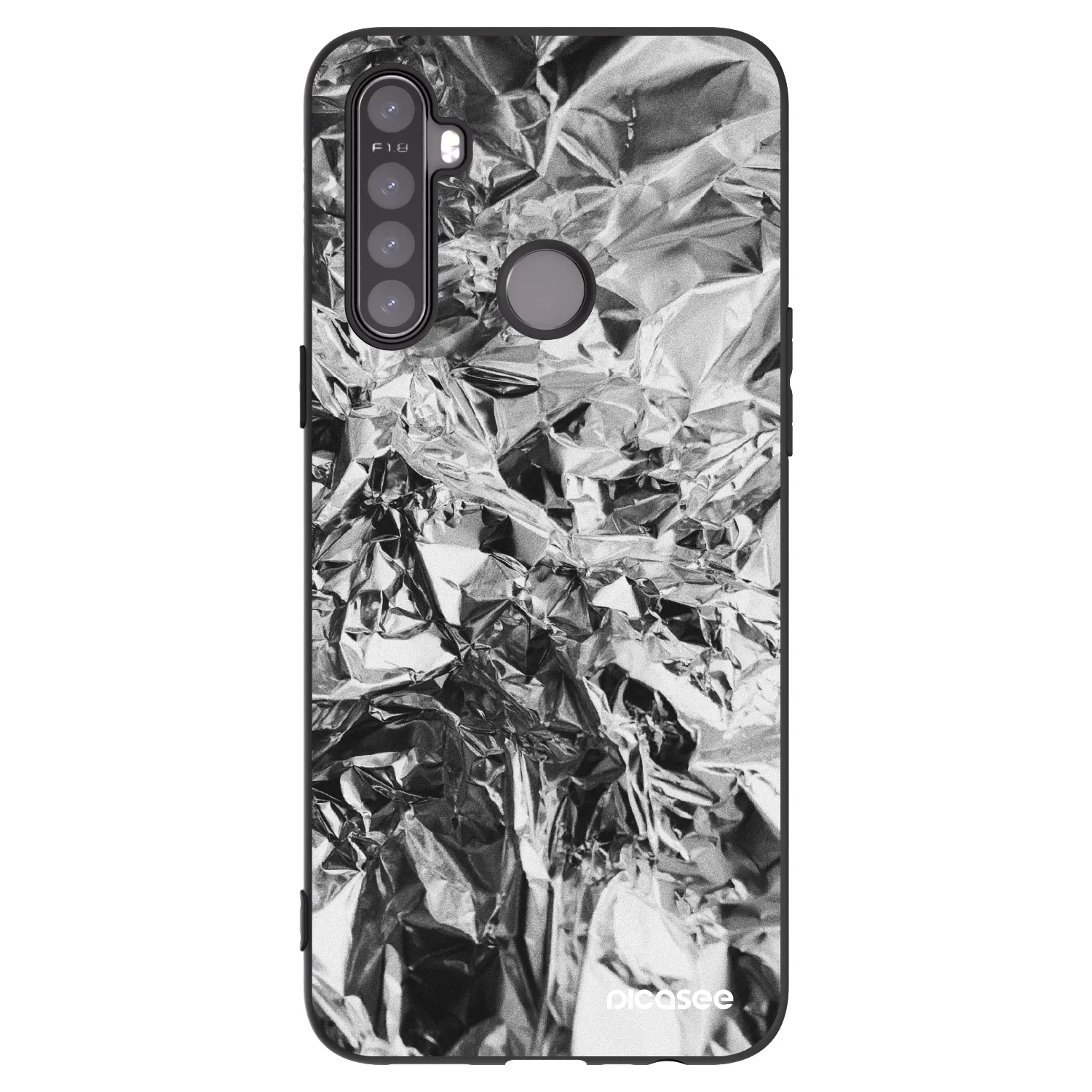 Picasee silikonski črni ovitek za Realme 5 - Chrome