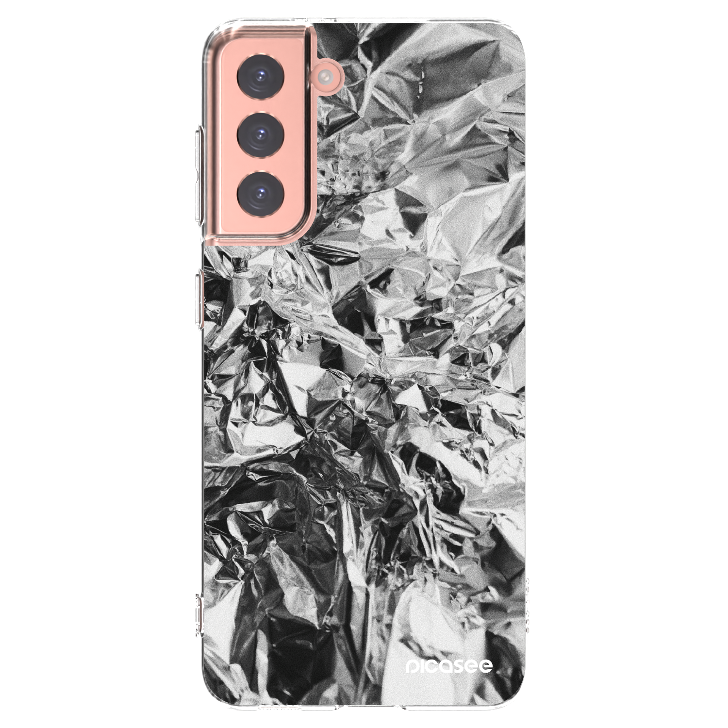 Picasee silikonski prozorni ovitek za Samsung Galaxy S21 5G G991B - Chrome