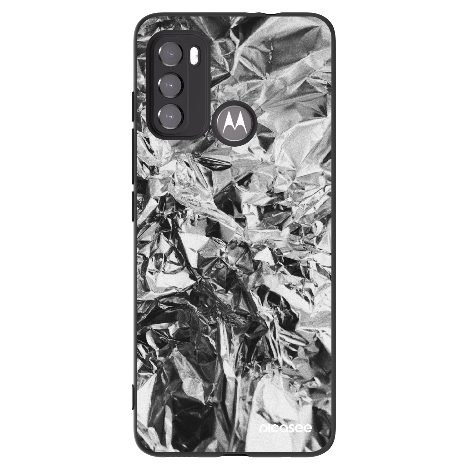 Picasee silikonski črni ovitek za Motorola Moto G60 - Chrome