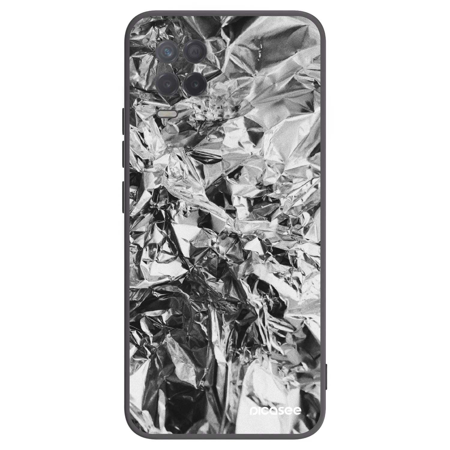 Picasee silikonski črni ovitek za Realme 8 5G - Chrome