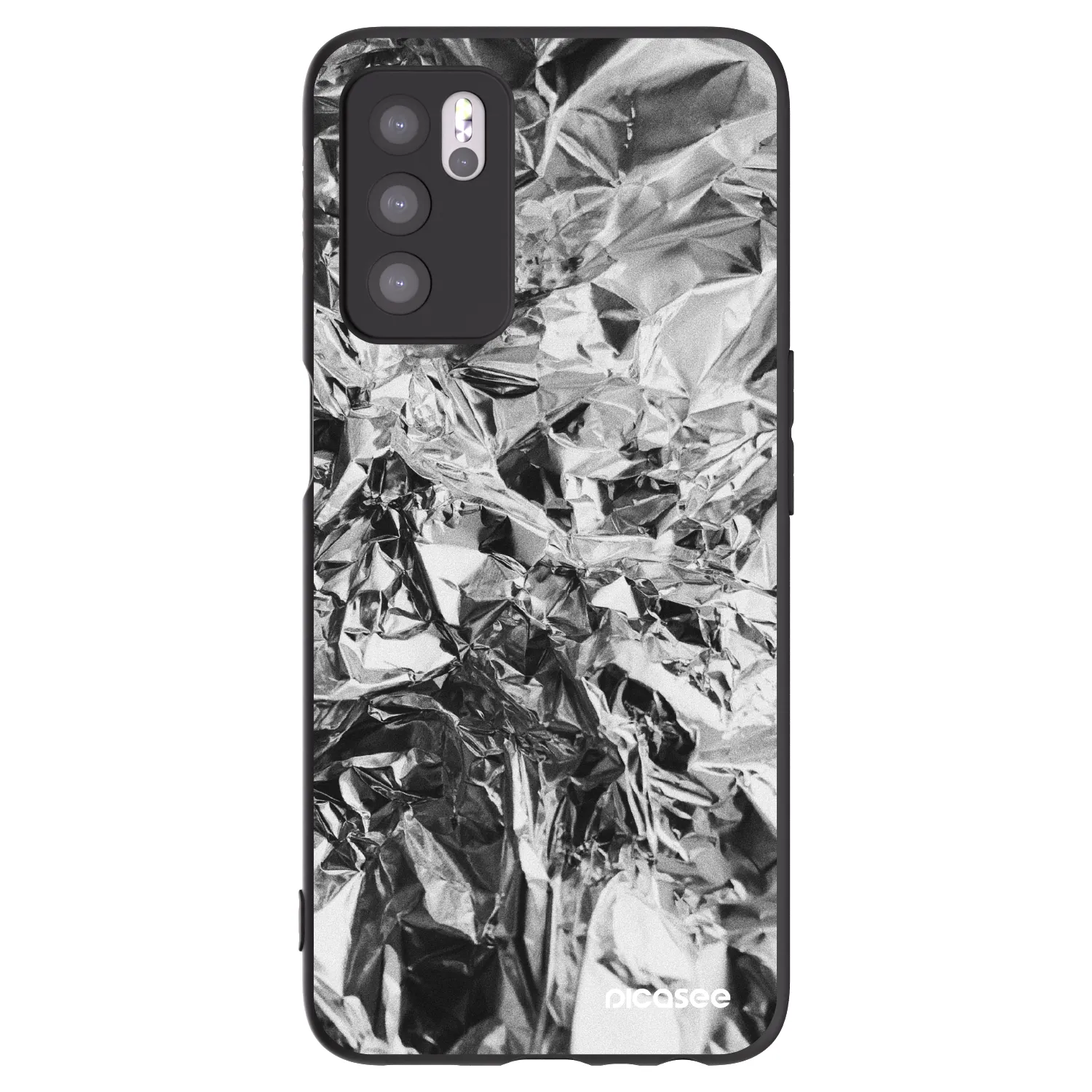 Picasee silikonski črni ovitek za OPPO A16 - Chrome