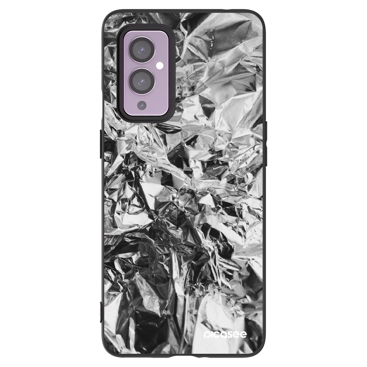 Picasee silikonski črni ovitek za OnePlus 9 - Chrome